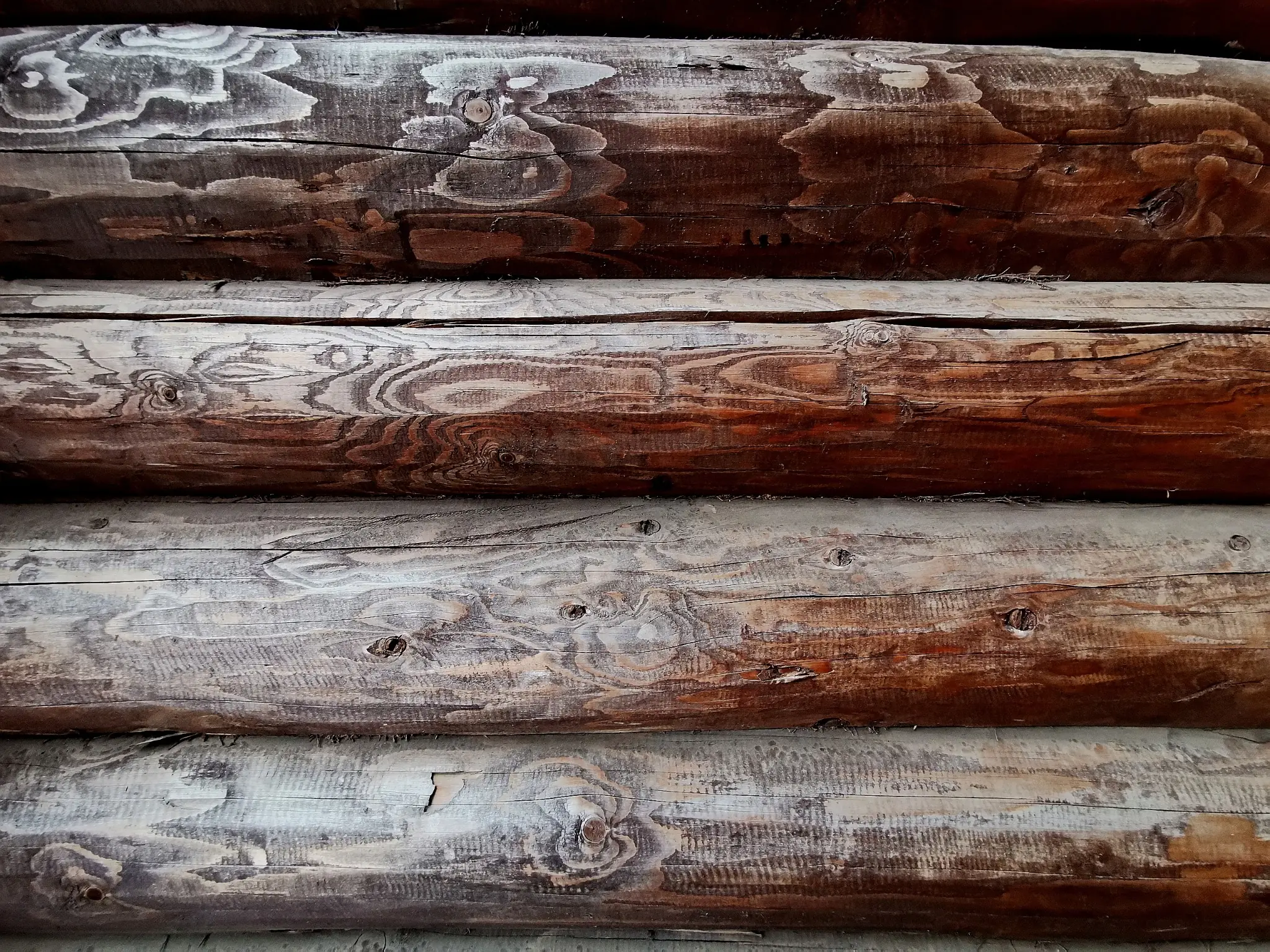 Timber log cabin wall, Wendy house style
